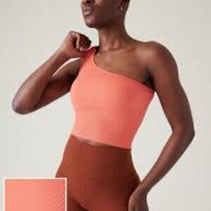 NWT Athleta Aurora Seamless One-Shoulder Tank orange XL